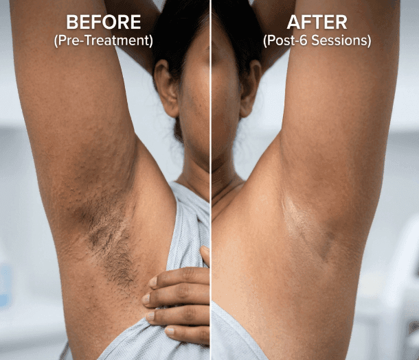 Underarm Laser Results Before and After